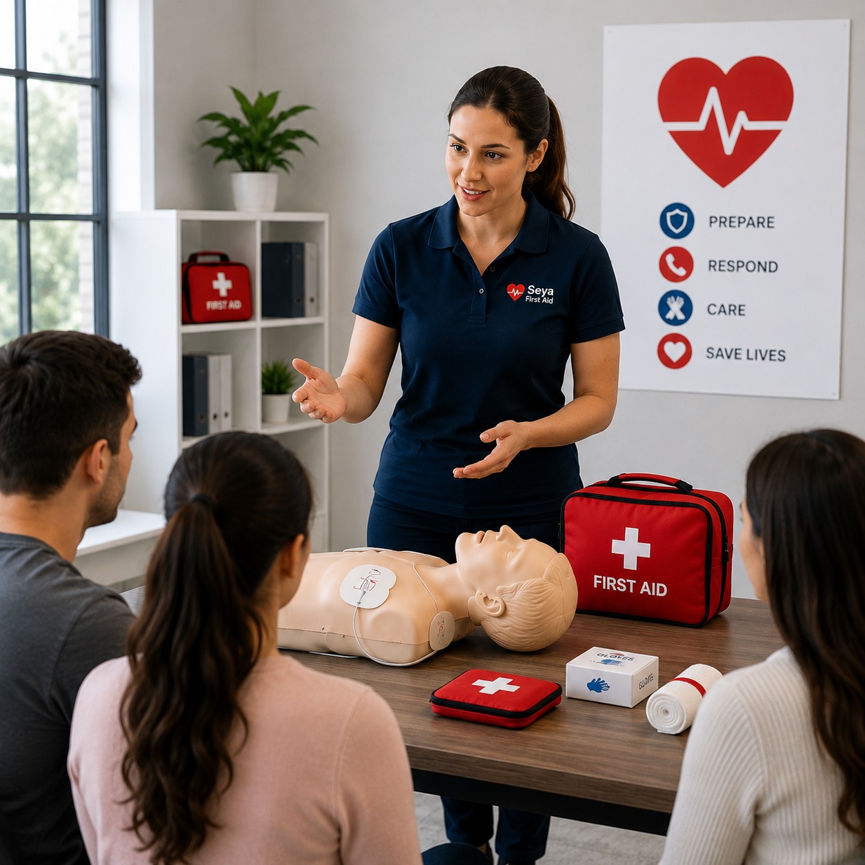First aid training class